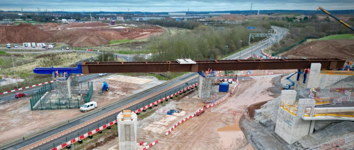 Victor Buyck Steel Construction BBV HS2 M42 M6 Motorway Link Viaduct Launch Victor Buyck Steel Construction BBV HS2 M42 M6 Motorway Link Viaduct Launch